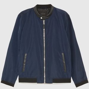 BOMBER JACKET WITH CONTRASTING COLLAR